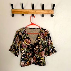 size 4 velvet top from Topshop